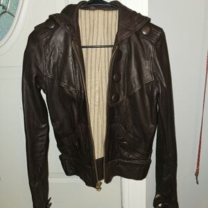 Mike & Chris Women's Brown Leather Jacket Size Small